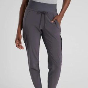 Athleta Sutton Jogger Pants Gray Elastic Waist Pull-On Stretch Size 2